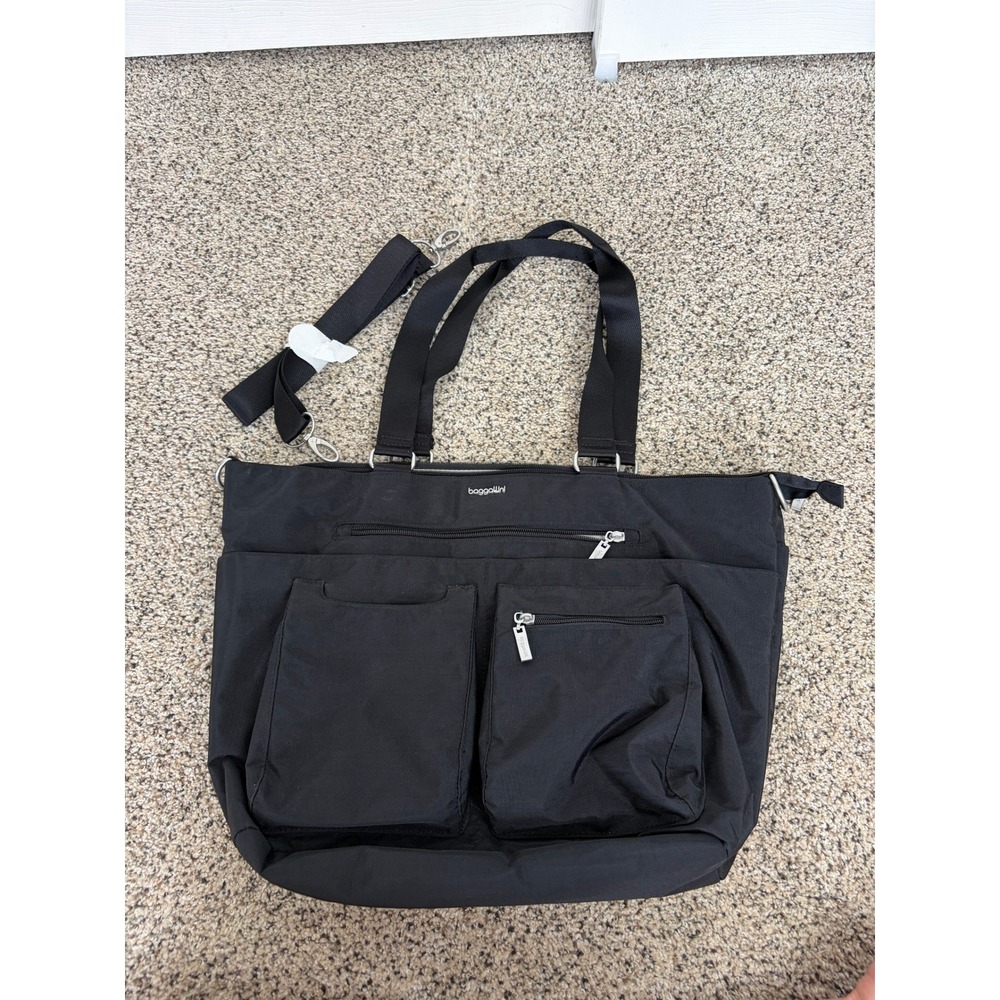 Baggallini Tote Bag Any Day Travel Laptop Weekender Crossbody Black Oragnizer